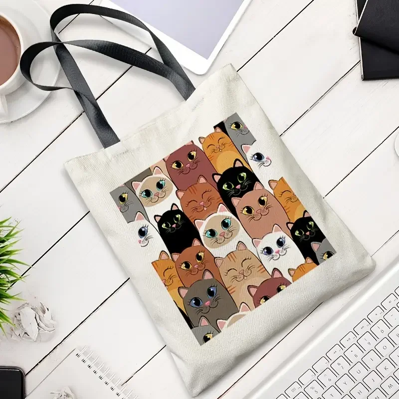 Trendy, Stylish, and Large Cat Print Canvas Tote Bag - Perfect for Fashionable Women in Search of a Reusable, Stylish Shoulder B
Trendy, Stylish, and Large Cat Print Canvas Tote Bag - Perfect for Fashionable Women in Search of a Reusable, Stylish Shoulder B
