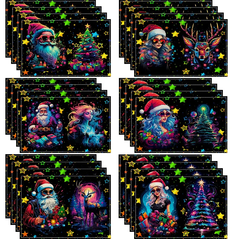New Christmas placemats, starry Santa Claus printed table MATS, living room and dining room decorative heat insulation MATS
New Christmas placemats, starry Santa Claus printed table MATS, living room and dining room decorative heat insulation MATS