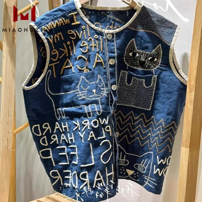 2025 New Vintage Fashion For Women Embroidery Vestido O Neck Sleeveless Elegant Sweet Single Button Vest Tops Female Clothing
2025 New Vintage Fashion For Women Embroidery Vestido O Neck Sleeveless Elegant Sweet Single Button Vest Tops Female Clothing