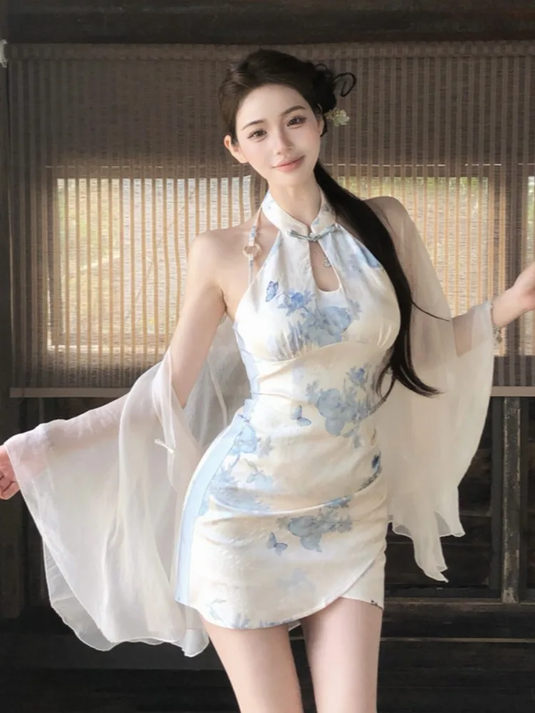 New Chinese Style Floral Print Short Dress Women's Spring Summer High Waist Bodycon Skirt Korean Version Commute Dress
New Chinese Style Floral Print Short Dress Women's Spring Summer High Waist Bodycon Skirt Korean Version Commute Dress