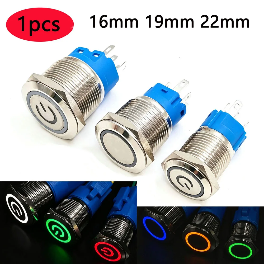 16 19 22 mm Metal Push Button Switch Self Locking Waterproof Led Light Momentary 12V PC Power ON OFF Car Engine 3v 5v 24v 220v
16 19 22 mm Metal Push Button Switch Self Locking Waterproof Led Light Momentary 12V PC Power ON OFF Car Engine 3v 5v 24v 220v