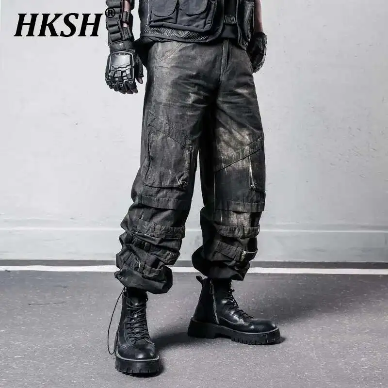 HKSH Spring New Men Tide Niche Waste Land Ретро Tie Dye Dirty Dark Silhouette Прямые широкие брюки-карго в стиле сафари HK4092
HKSH Spring New Men Tide Niche Waste Land Ретро Tie Dye Dirty Dark Silhouette Прямые широкие брюки-карго в стиле сафари HK4092