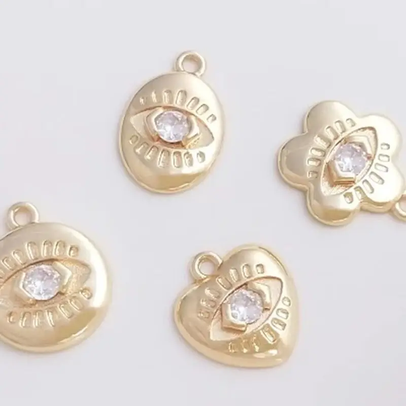 Eyes Inlaid with Zircon Pendant 14K Gold-plated Round Oval Flower-shaped Diy Bracelet Necklace Jewelry Charms Pendant K491
Eyes Inlaid with Zircon Pendant 14K Gold-plated Round Oval Flower-shaped Diy Bracelet Necklace Jewelry Charms Pendant K491