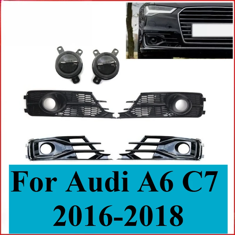 For Audi A6 C7 2016-2018 Front Bumper Fog Light Grille with ACC Sensor Hole Trim Modified Lower Mesh Cover Exterior Upgrade
For Audi A6 C7 2016-2018 Front Bumper Fog Light Grille with ACC Sensor Hole Trim Modified Lower Mesh Cover Exterior Upgrade