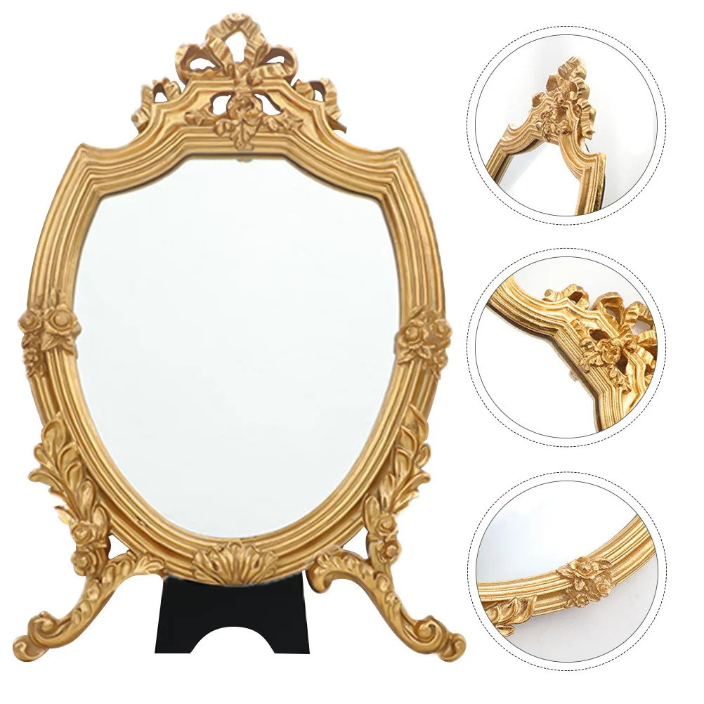 1Pcs Golden Standing Makeup Mirror Retro Carved Design High Definition Desktop Mirror for Women Dressing Grooming Gift
1Pcs Golden Standing Makeup Mirror Retro Carved Design High Definition Desktop Mirror for Women Dressing Grooming Gift