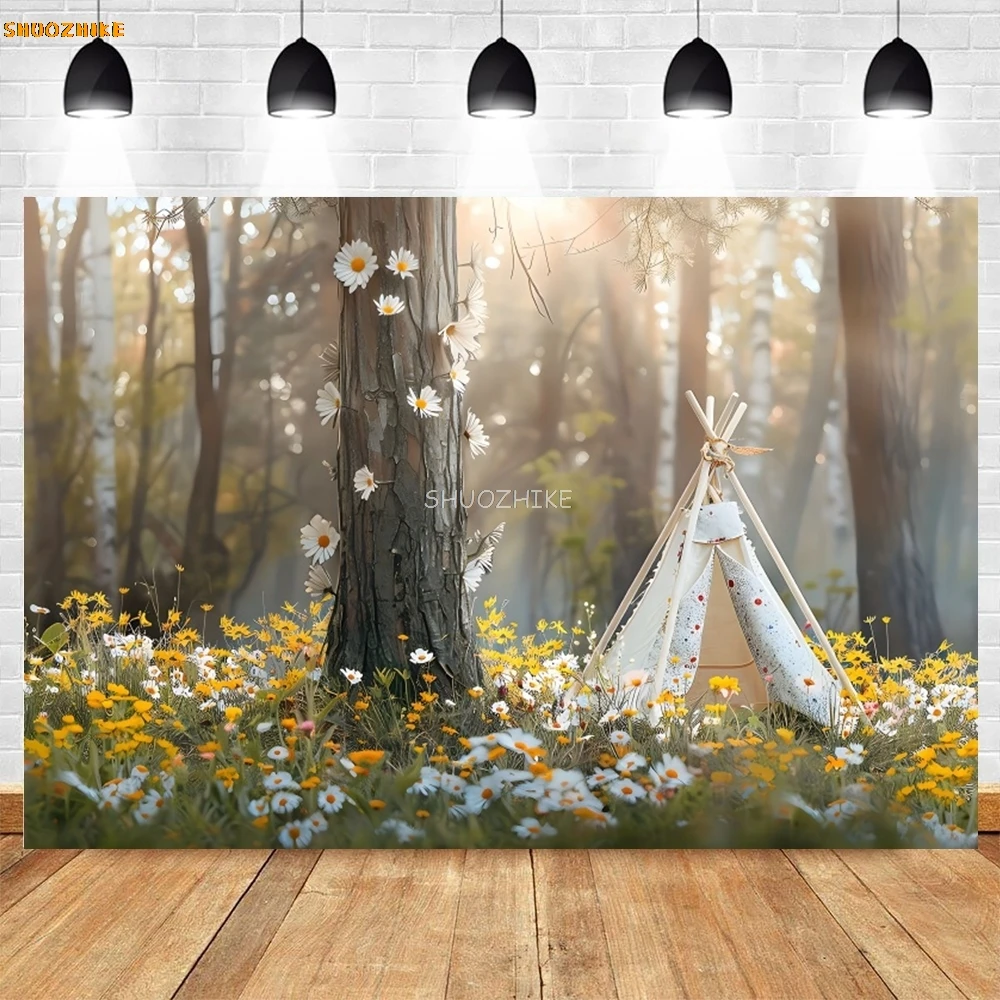 Spring Flower Forest Photography Backdrop White Tent Tassels Flower Baby Shower Birthday Party Cake Smash Photo Background Decor
Spring Flower Forest Photography Backdrop White Tent Tassels Flower Baby Shower Birthday Party Cake Smash Photo Background Decor