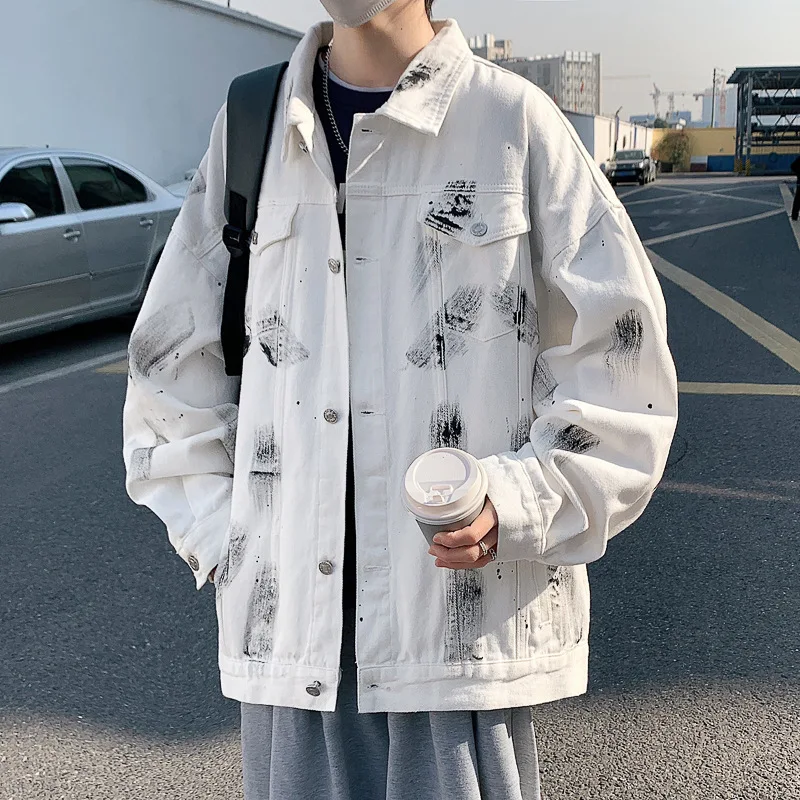 New Spring Hong Kong Style Denim Jacket For Men, Trendy High Street Coat, Autumn Winter High-End Cool And Handsome Clothing
New Spring Hong Kong Style Denim Jacket For Men, Trendy High Street Coat, Autumn Winter High-End Cool And Handsome Clothing