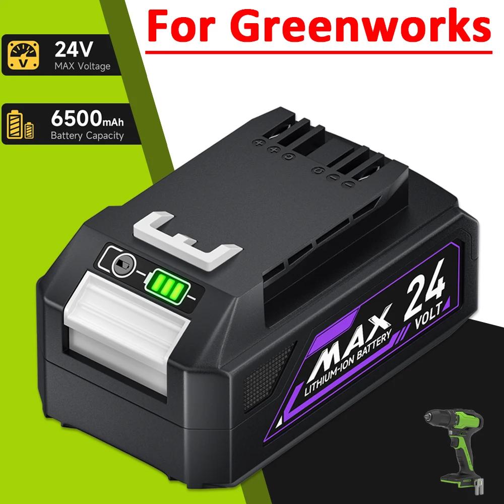 24V Rechargeable Battery for Greenworks 6500mAh Lithium Power battery For Greenworks 24V/48V Tools 21342 MO48L4211 MO48B2210
24V Rechargeable Battery for Greenworks 6500mAh Lithium Power battery For Greenworks 24V/48V Tools 21342 MO48L4211 MO48B2210