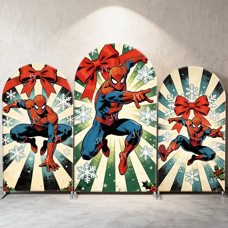 Spiderman Christmas Retro Arch Backdrop Cover Bold Festive Scene With Bows For Kids Birthday Baby Shower Photo Booth Background
Spiderman Christmas Retro Arch Backdrop Cover Bold Festive Scene With Bows For Kids Birthday Baby Shower Photo Booth Background