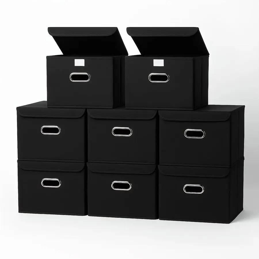 Fabric Storage Cube Bins Foldable Organizer Container Collapsible Basket with Lids and Metal Handles, for Home, Bedroom, Closet
Fabric Storage Cube Bins Foldable Organizer Container Collapsible Basket with Lids and Metal Handles, for Home, Bedroom, Closet