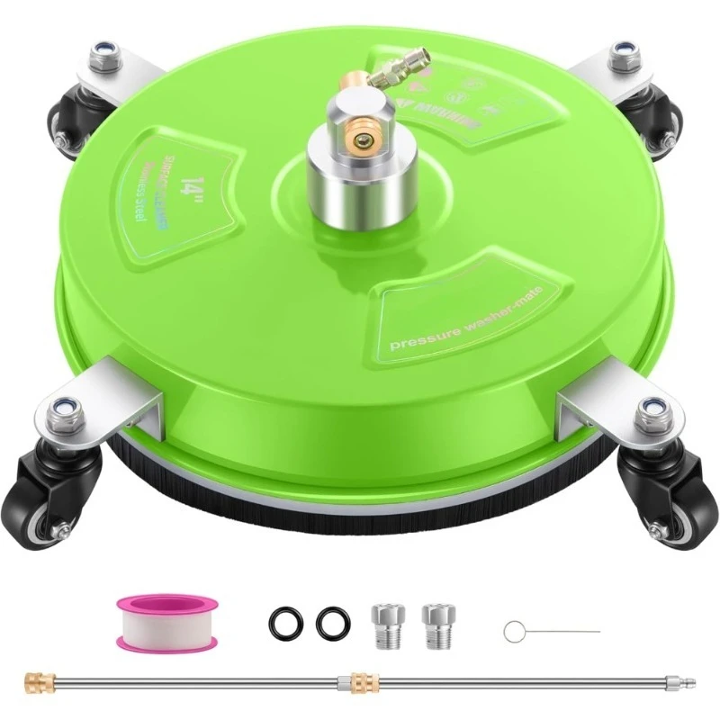 Насадка для мойки поверхностей под давлением, 4-колесная, зеленая, из нержавеющей стали, для бетона, патио, тротуаров, террас
Насадка для мойки поверхностей под давлением, 4-колесная, зеленая, из нержавеющей стали, для бетона, патио, тротуаров, террас