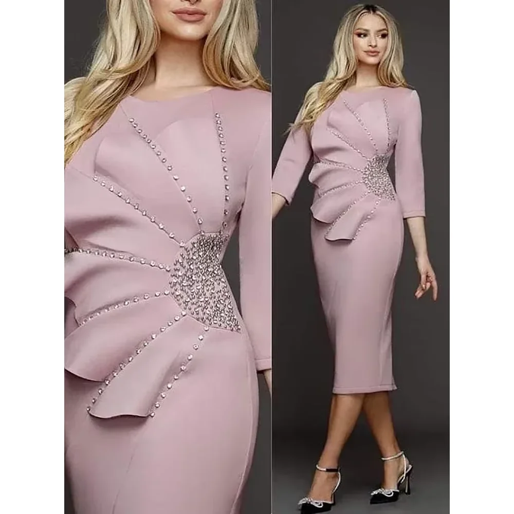 Customized Luxurious Women's Beads Evening Dresses O-Neck Tea-Length Straight Elegant Prom Party Gala Special Events Wedding
Customized Luxurious Women's Beads Evening Dresses O-Neck Tea-Length Straight Elegant Prom Party Gala Special Events Wedding