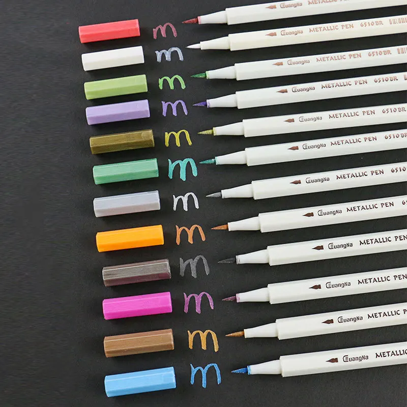 12 Colors Metallic Marker Pen Medium Point Metallic Markers for Rock Painting, Black Paper, Card Making, Scrapbooking Crafts
12 Colors Metallic Marker Pen Medium Point Metallic Markers for Rock Painting, Black Paper, Card Making, Scrapbooking Crafts