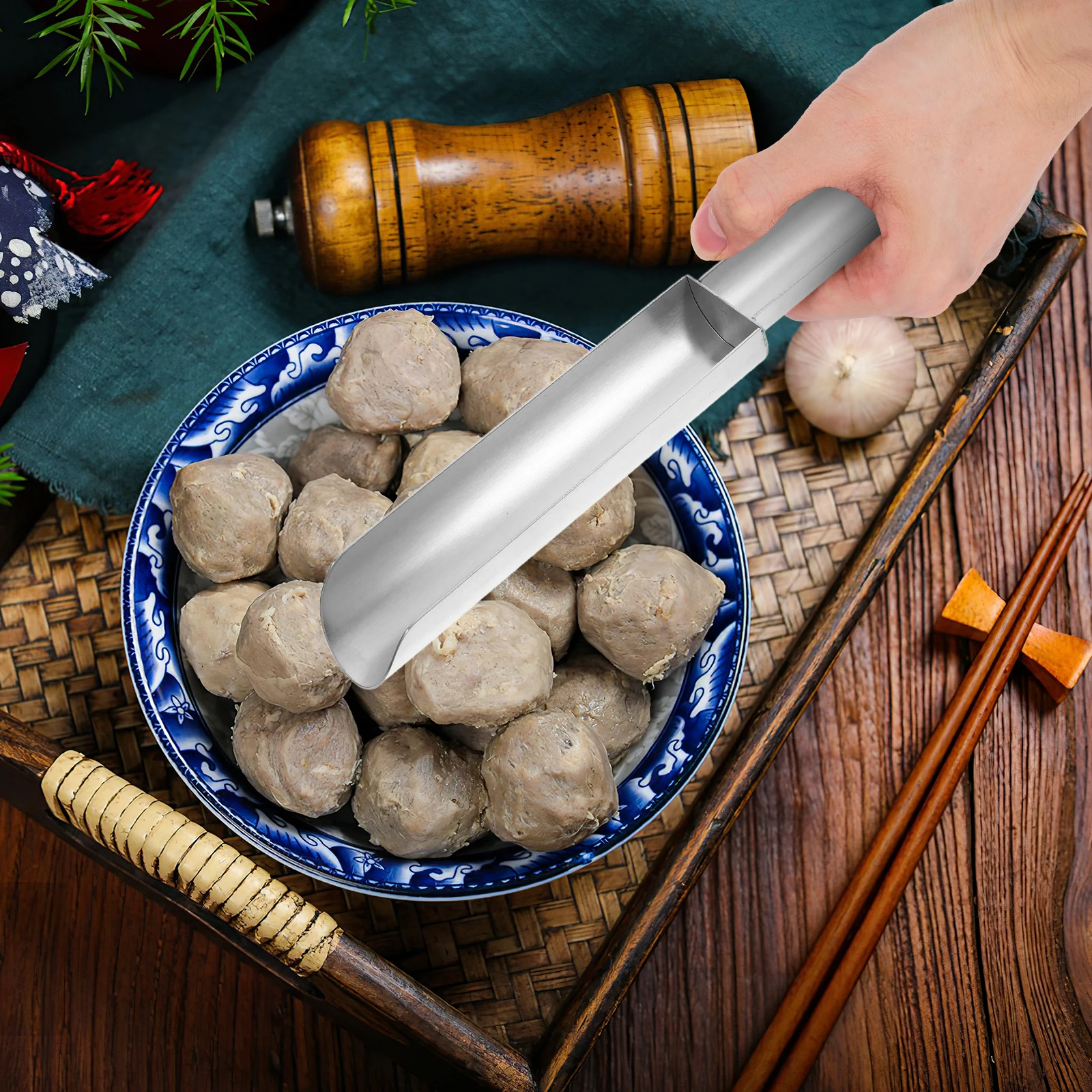 1 Set Stainless Steel Meatball Maker Tool Shrimp Fish Ball Mold Hotpot Gadget Shaper Spoon Dispenser Tube Diy Tool
1 Set Stainless Steel Meatball Maker Tool Shrimp Fish Ball Mold Hotpot Gadget Shaper Spoon Dispenser Tube Diy Tool