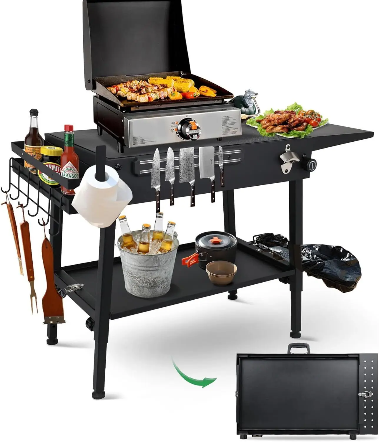 17'' / 22'' Table Griddle Stand Portable Outdoor Grill w/ Wheels Camping Outdoor
17'' / 22'' Table Griddle Stand Portable Outdoor Grill w/ Wheels Camping Outdoor