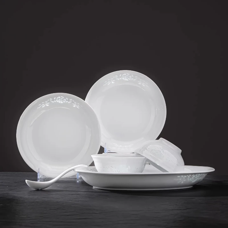 LH Linglong Underglaze Color Ceramic Tableware Set High Temperature White Porcelain Dish Set
LH Linglong Underglaze Color Ceramic Tableware Set High Temperature White Porcelain Dish Set