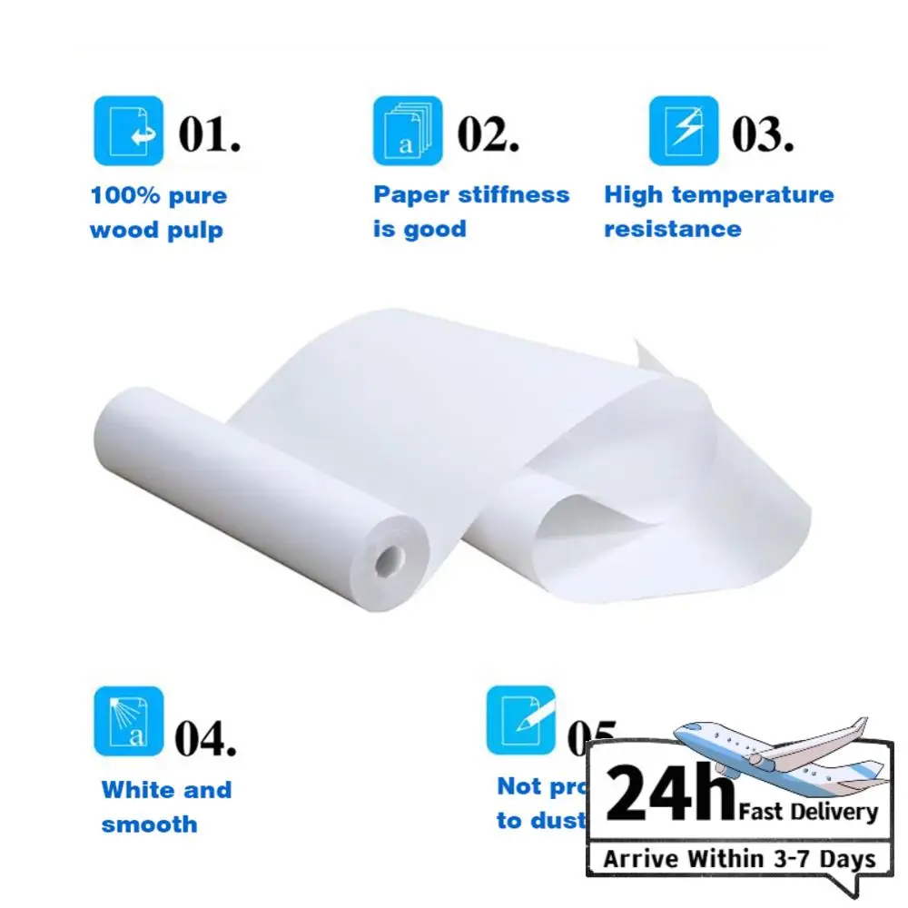 210x30mm A4 Thermal Paper Inkless Photo Printing Paper Oil Resistance Thermal Printing Paper Rolls Long Time Storage for School
210x30mm A4 Thermal Paper Inkless Photo Printing Paper Oil Resistance Thermal Printing Paper Rolls Long Time Storage for School