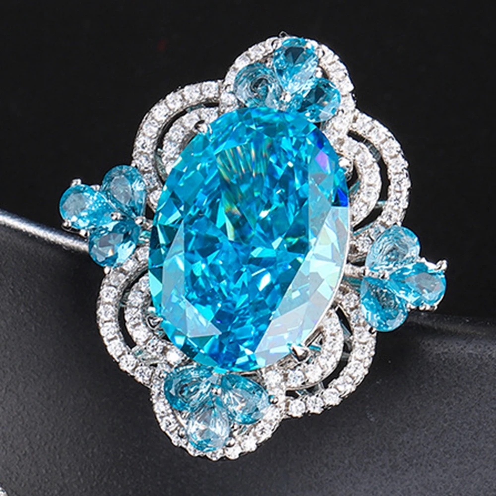 KQDANCE 925 Sterling Silver With 14 Carat Oval Lab Lake Blue Aquamarine Gemstone High Carbon Diamond Ring Sparkling Jewelry 2023
KQDANCE 925 Sterling Silver With 14 Carat Oval Lab Lake Blue Aquamarine Gemstone High Carbon Diamond Ring Sparkling Jewelry 2023
