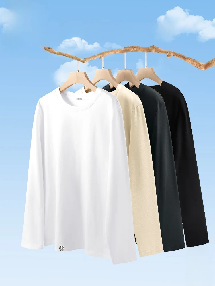 Белая футболка из чистого хлопка с длинными рукавами, мужская весенняя повседневная базовая футболка, внутренняя одежда, молодежная трендовая дышащая модель
Белая футболка из чистого хлопка с длинными рукавами, мужская весенняя повседневная базовая футболка, внутренняя одежда, молодежная трендовая дышащая модель