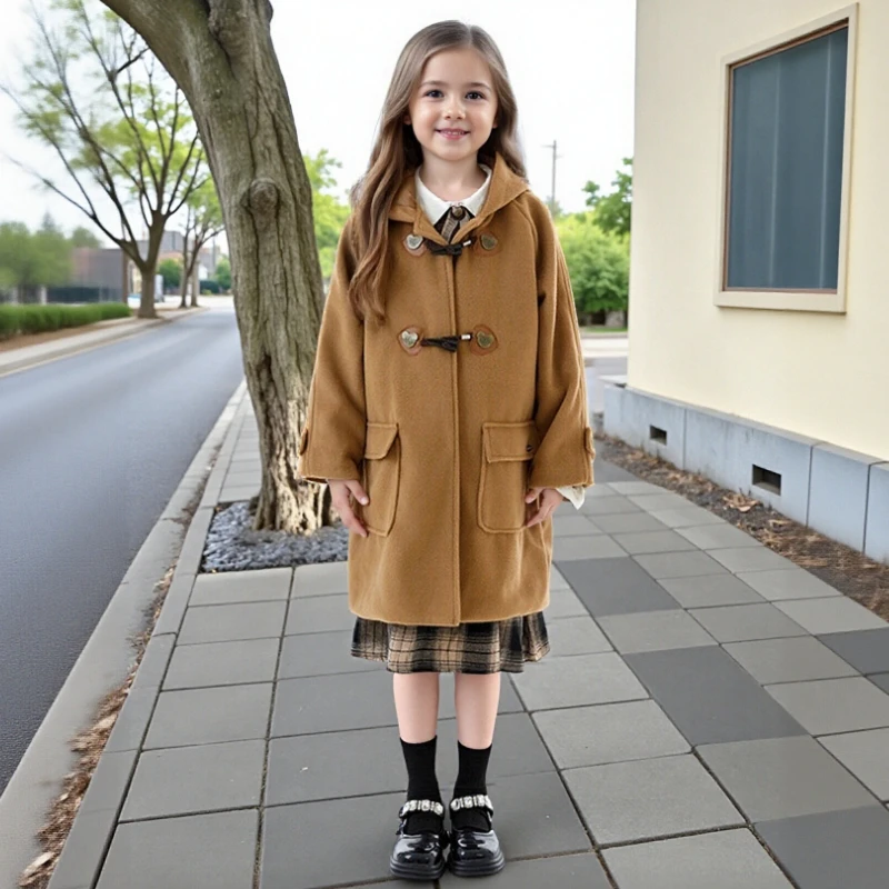 Preppy Style Girls Wool Coat 2026 Autumn Winter Warm Thicken Toggle Hooded Jacket Daily Fashion Teen Children Outerwear 10 12 Y
Preppy Style Girls Wool Coat 2026 Autumn Winter Warm Thicken Toggle Hooded Jacket Daily Fashion Teen Children Outerwear 10 12 Y