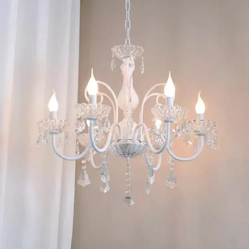 White Crystal Chandeliers Romantic Princess Room Decor Lamps Modern Warm Children's Living Girl Bedroom Chandelier LED
White Crystal Chandeliers Romantic Princess Room Decor Lamps Modern Warm Children's Living Girl Bedroom Chandelier LED