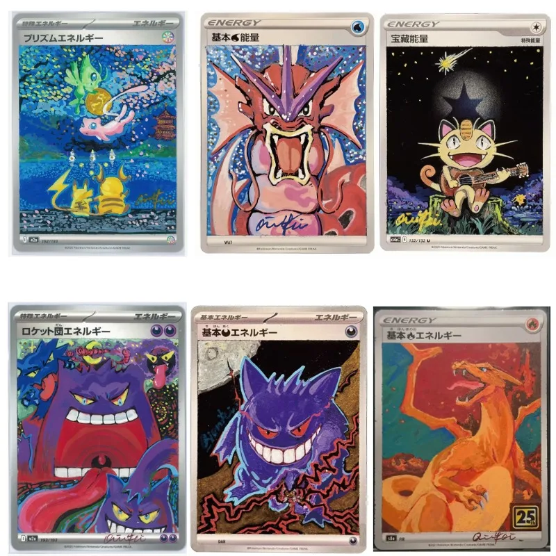 DIY Hand-drawn Style Pokemon Mew Gyarados Charizard Gengar Self Control Collect Signature Trading Flash Card Anime Cartoon Gift
DIY Hand-drawn Style Pokemon Mew Gyarados Charizard Gengar Self Control Collect Signature Trading Flash Card Anime Cartoon Gift