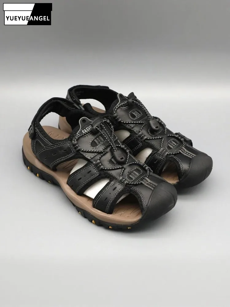 Summer New Breathable Genuine Leather Sandal Male Hollow Out Hook Loop Outside Non Slip Casual Shoes Mens Platform Beach Sandals
Summer New Breathable Genuine Leather Sandal Male Hollow Out Hook Loop Outside Non Slip Casual Shoes Mens Platform Beach Sandals