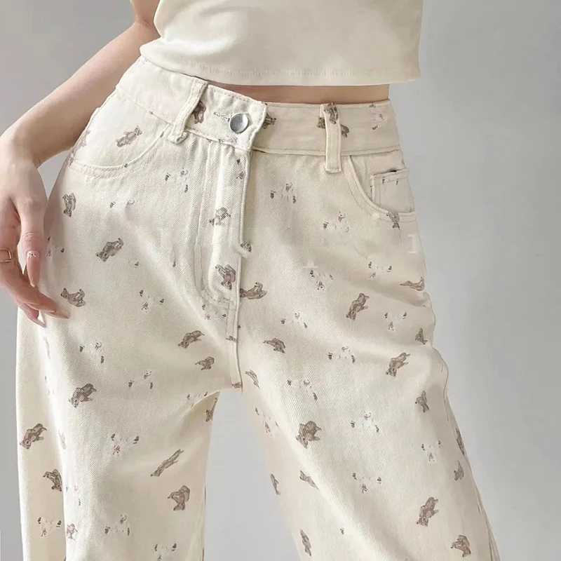 Lady Sweet High Waist Jeans Pants Girls Cute Bear Printed Denim Pants Women Korean Fashion Slim Fit Jeans Trousers
Lady Sweet High Waist Jeans Pants Girls Cute Bear Printed Denim Pants Women Korean Fashion Slim Fit Jeans Trousers