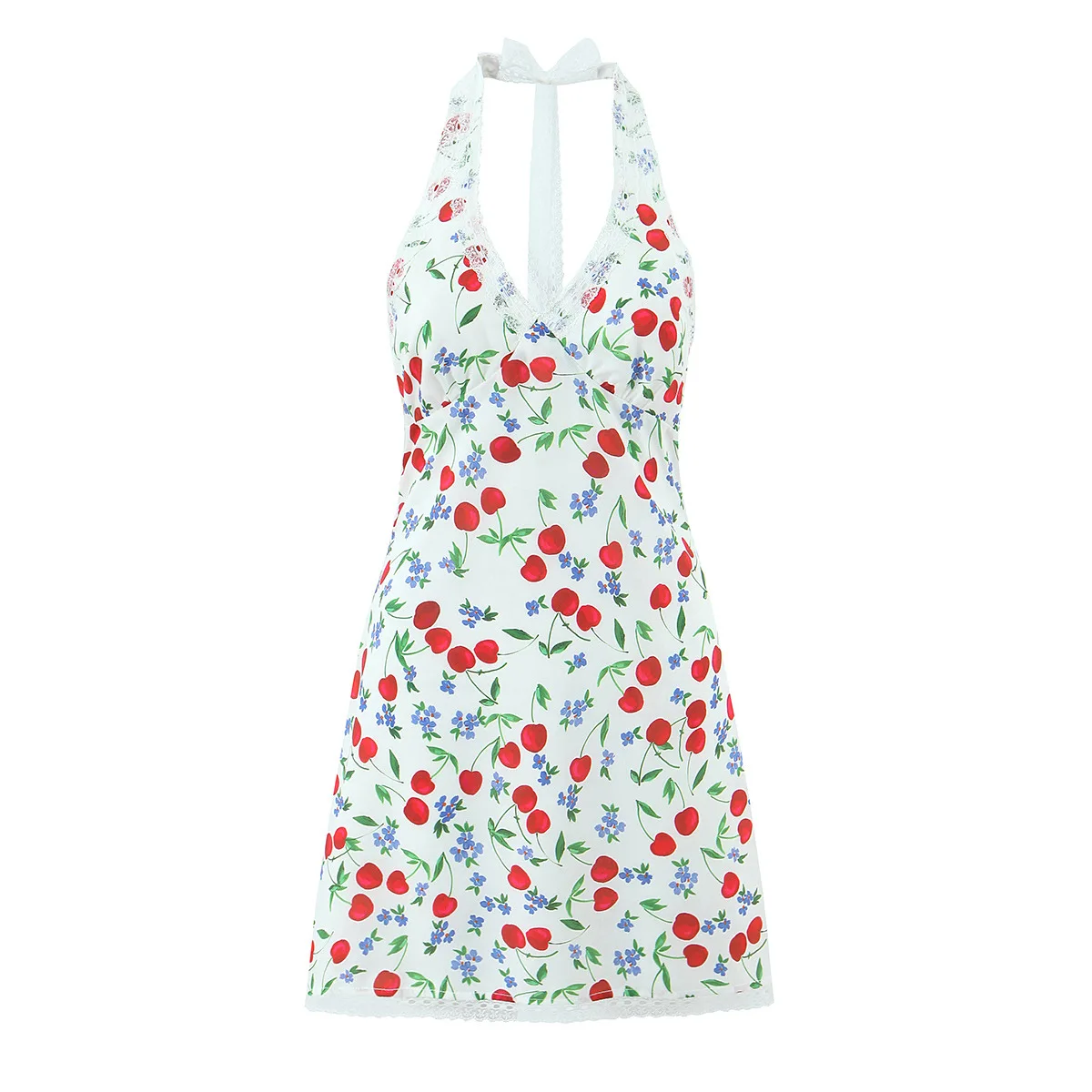 2026 Spring and Summer New Product French Cherry Printing V-neck Lace Splicing Neck Strap Connection
2026 Spring and Summer New Product French Cherry Printing V-neck Lace Splicing Neck Strap Connection