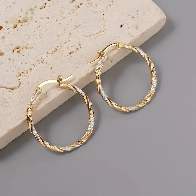 Женские серьги-кольца 14K, винтажные Роскошные витые серьги с верхним покрытием, идеально подходят для подарка
Женские серьги-кольца 14K, винтажные Роскошные витые серьги с верхним покрытием, идеально подходят для подарка