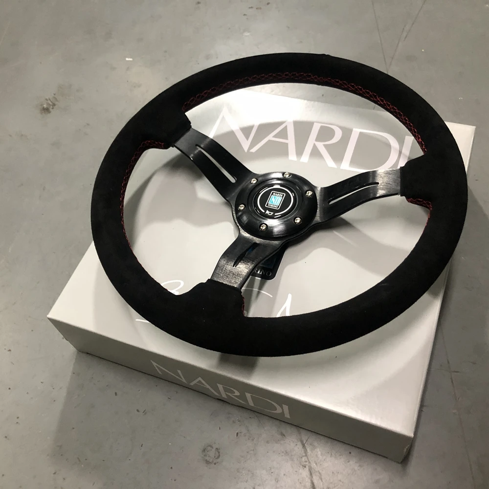 JDM 14Inch Classic NARDI Steering Wheel Racing Car Drift Suede Leather Steering Wheel Volantes For VW HONDA TOYOTA BMW Nissan
JDM 14Inch Classic NARDI Steering Wheel Racing Car Drift Suede Leather Steering Wheel Volantes For VW HONDA TOYOTA BMW Nissan
