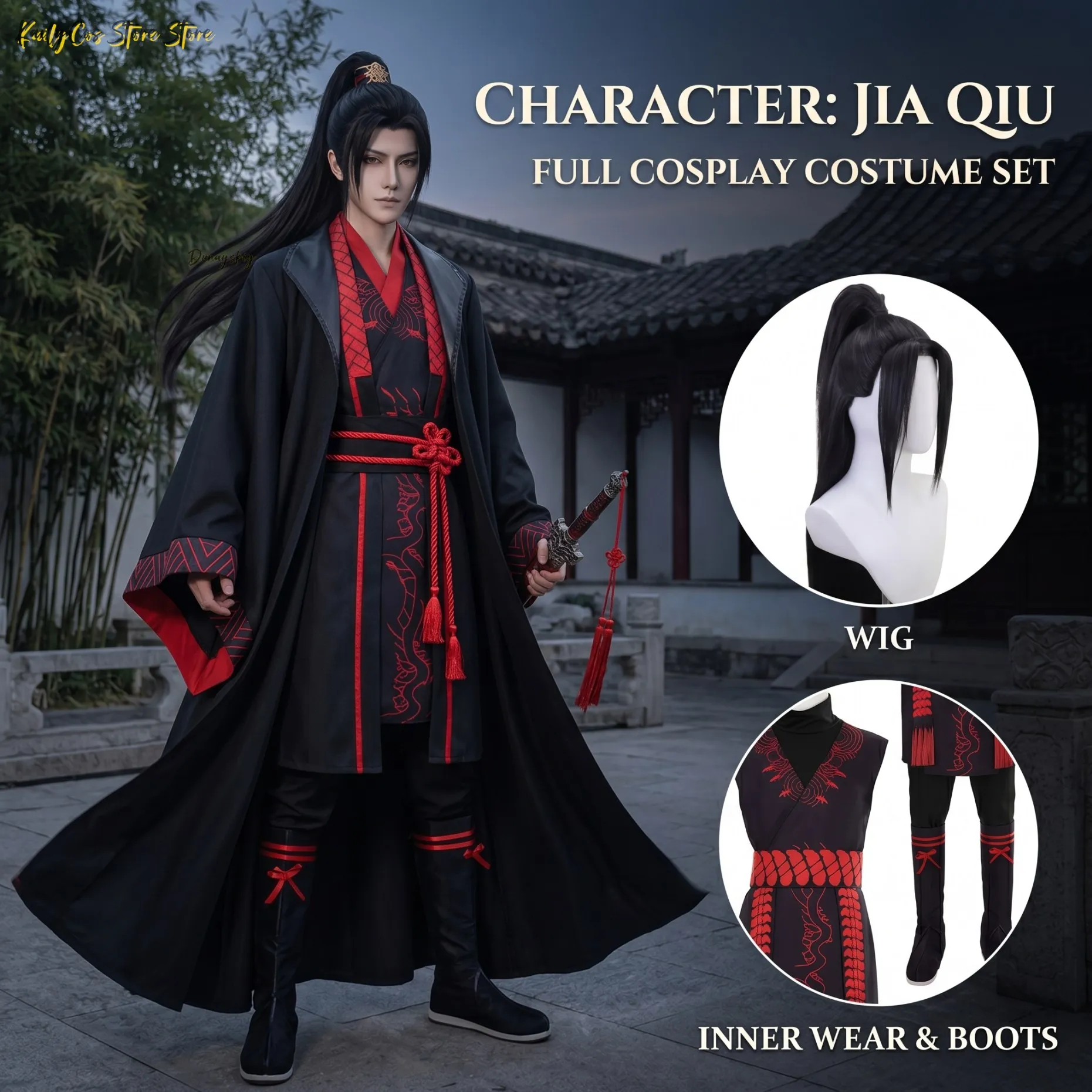 Anime Game Limbus Company Jia Qiu Cosplay 코스프레 wig Black Hanfu Cape Coat Pants Set Men Women Halloween Party Performance suit
Anime Game Limbus Company Jia Qiu Cosplay 코스프레 wig Black Hanfu Cape Coat Pants Set Men Women Halloween Party Performance suit