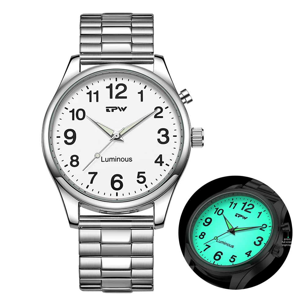 2026 TPW Light Up Watch Dial Full Luminous Face 40mm Easy Reader Steel Strap 3ATM
2026 TPW Light Up Watch Dial Full Luminous Face 40mm Easy Reader Steel Strap 3ATM