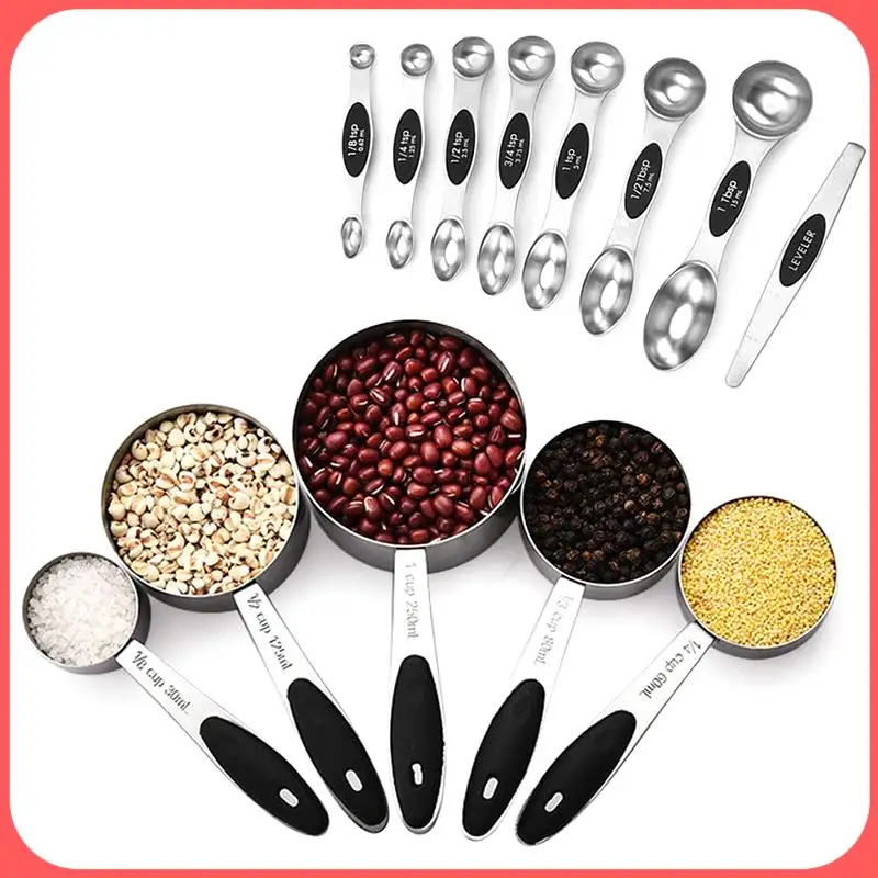 A76I-Stainless Steel Measuring Spoons And Cups Set, With 5 Cups And 7 Spoons 1 Levele , For Cooking And Baking
A76I-Stainless Steel Measuring Spoons And Cups Set, With 5 Cups And 7 Spoons 1 Levele , For Cooking And Baking