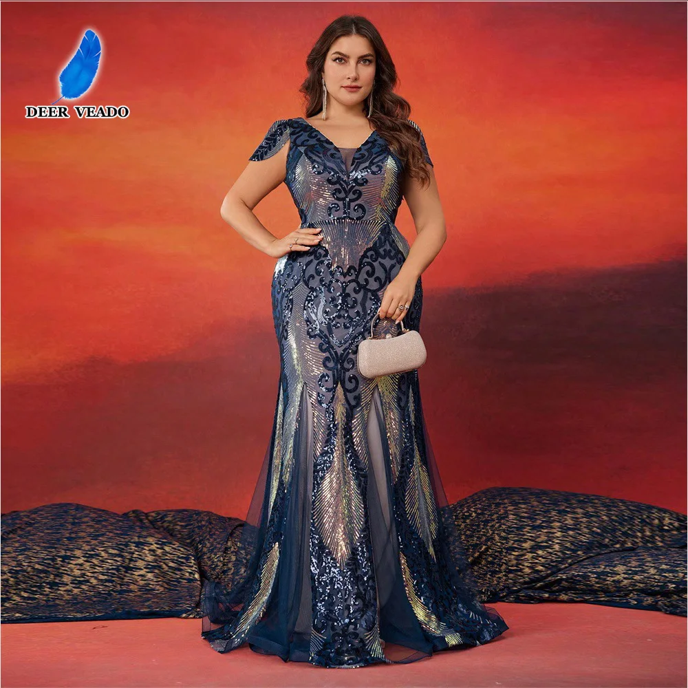 DEERVEADO Women Plus Size Evening Dresses Long Mermaid V-Neck Sequins Formal Occasion Dress Wedding Party Dresses Evening Gowns
DEERVEADO Women Plus Size Evening Dresses Long Mermaid V-Neck Sequins Formal Occasion Dress Wedding Party Dresses Evening Gowns