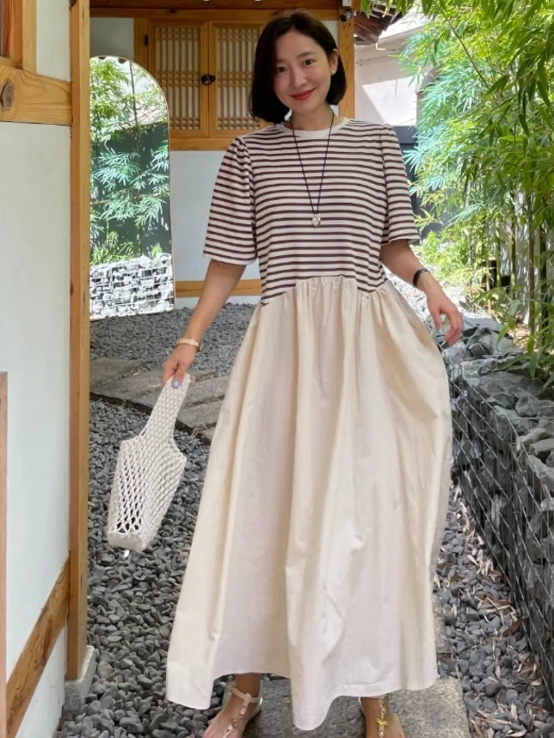 Loose Striped Casual Summer Dr Women's ort Sve Color Blo Dongda Gate New Arrival 2025 round Ne Commute Sle
Loose Striped Casual Summer Dr Women's ort Sve Color Blo Dongda Gate New Arrival 2025 round Ne Commute Sle