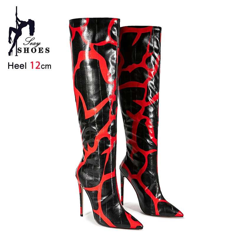 12CM Thin Heel Pointed Toe Long Boots Women Black Red Mixed color Fashion Autumn Shoes Plus Size 45 46 47 Winter Knee High Boots
12CM Thin Heel Pointed Toe Long Boots Women Black Red Mixed color Fashion Autumn Shoes Plus Size 45 46 47 Winter Knee High Boots