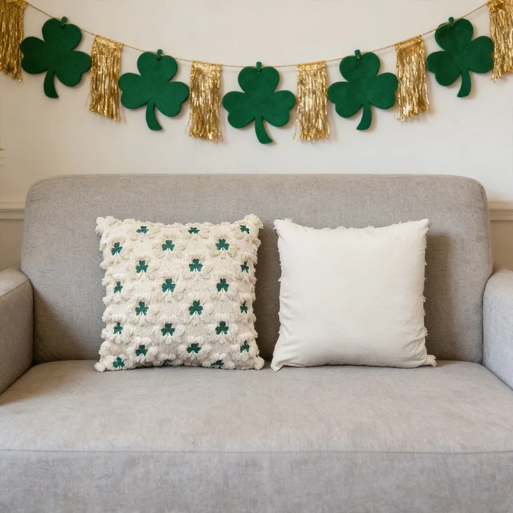 Tufted St. Patrick'S Day Cushion Cover Embroidery Zipped Shamrock Pillow Cover Square Throw Pillow Cover Living Room
Tufted St. Patrick'S Day Cushion Cover Embroidery Zipped Shamrock Pillow Cover Square Throw Pillow Cover Living Room