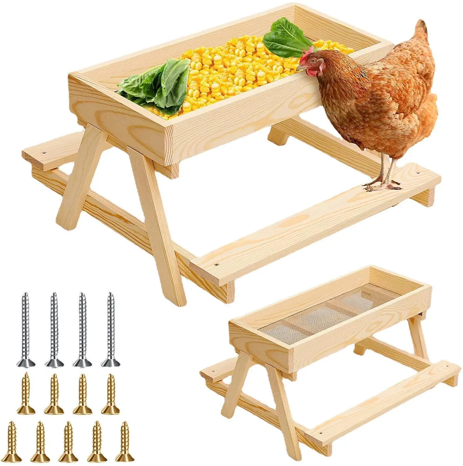 Wooden Chicken Feeder Rooster Fun Outdoor Feeding Lawn Chicken Duck Feeder Dining Table Pet Products
Wooden Chicken Feeder Rooster Fun Outdoor Feeding Lawn Chicken Duck Feeder Dining Table Pet Products