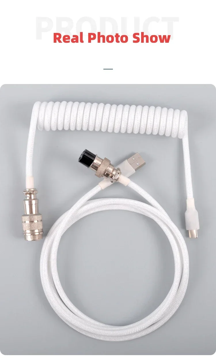Mechanical Keyboard Coiled Cable, Type-C USB Port, Aviator Coiling Cable for Gaming and Desktop Computers
Mechanical Keyboard Coiled Cable, Type-C USB Port, Aviator Coiling Cable for Gaming and Desktop Computers