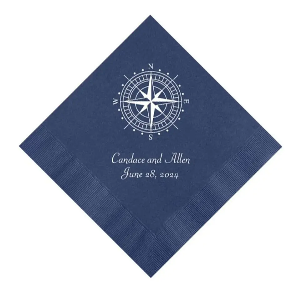 Nautical Compass Wedding Napkins Personalized Set of 100 Napkins Beach Wedding
Nautical Compass Wedding Napkins Personalized Set of 100 Napkins Beach Wedding
