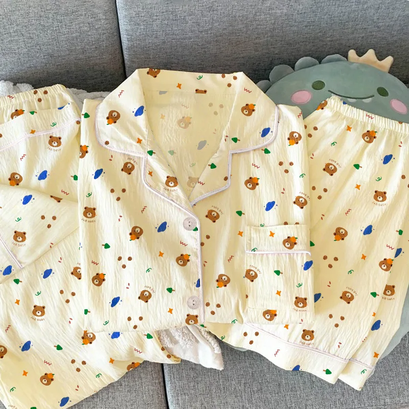 Women's Spring and Autumn New Pajamas Homewear Suit Girls Small Fresh Sweet Cartoon Pajamas Students Short-Sleeved Pajamas
Women's Spring and Autumn New Pajamas Homewear Suit Girls Small Fresh Sweet Cartoon Pajamas Students Short-Sleeved Pajamas
