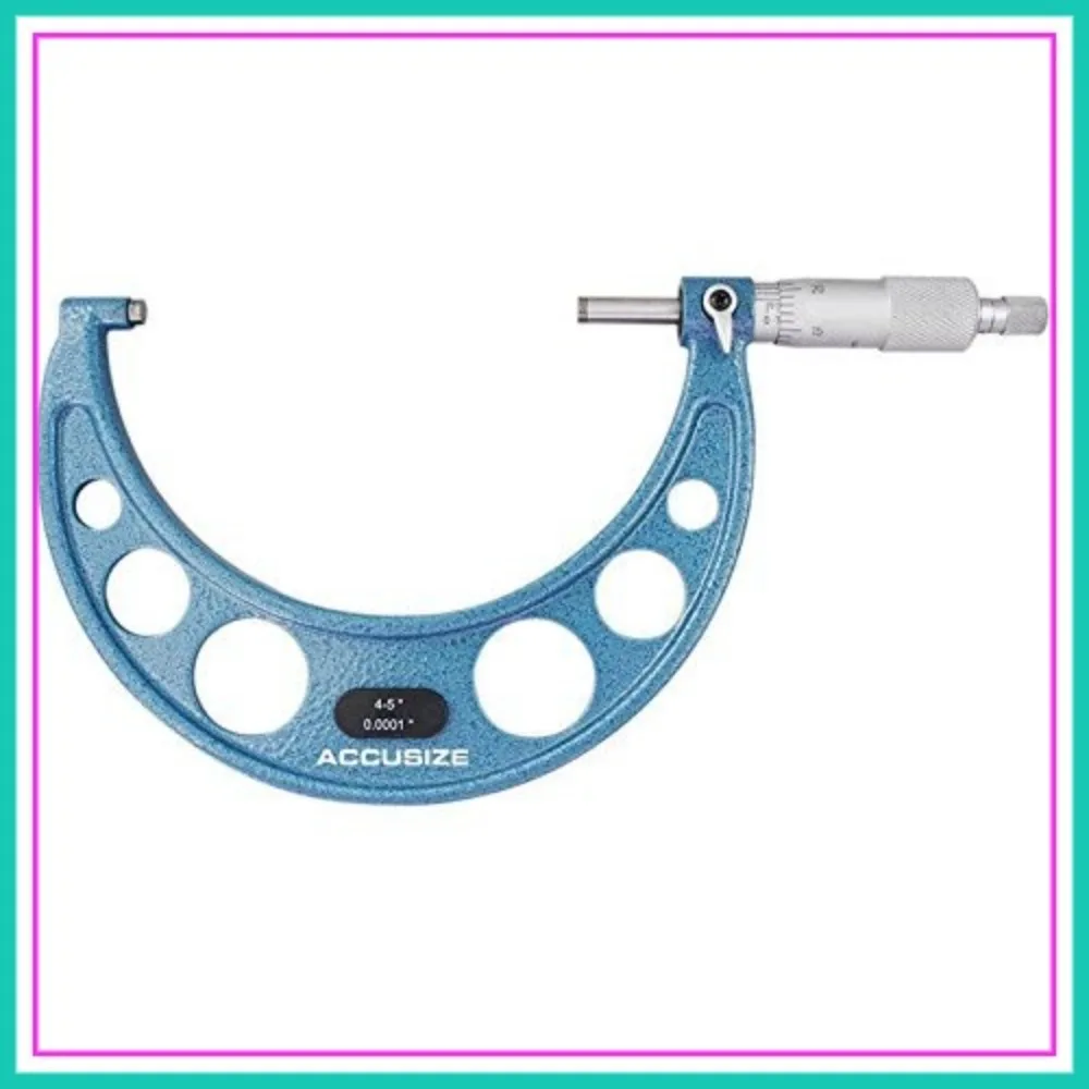 Ultra-Precision Outside Micrometer 4-5'' 0.0001'' Resolution Carbide Tips Ratchet Stop