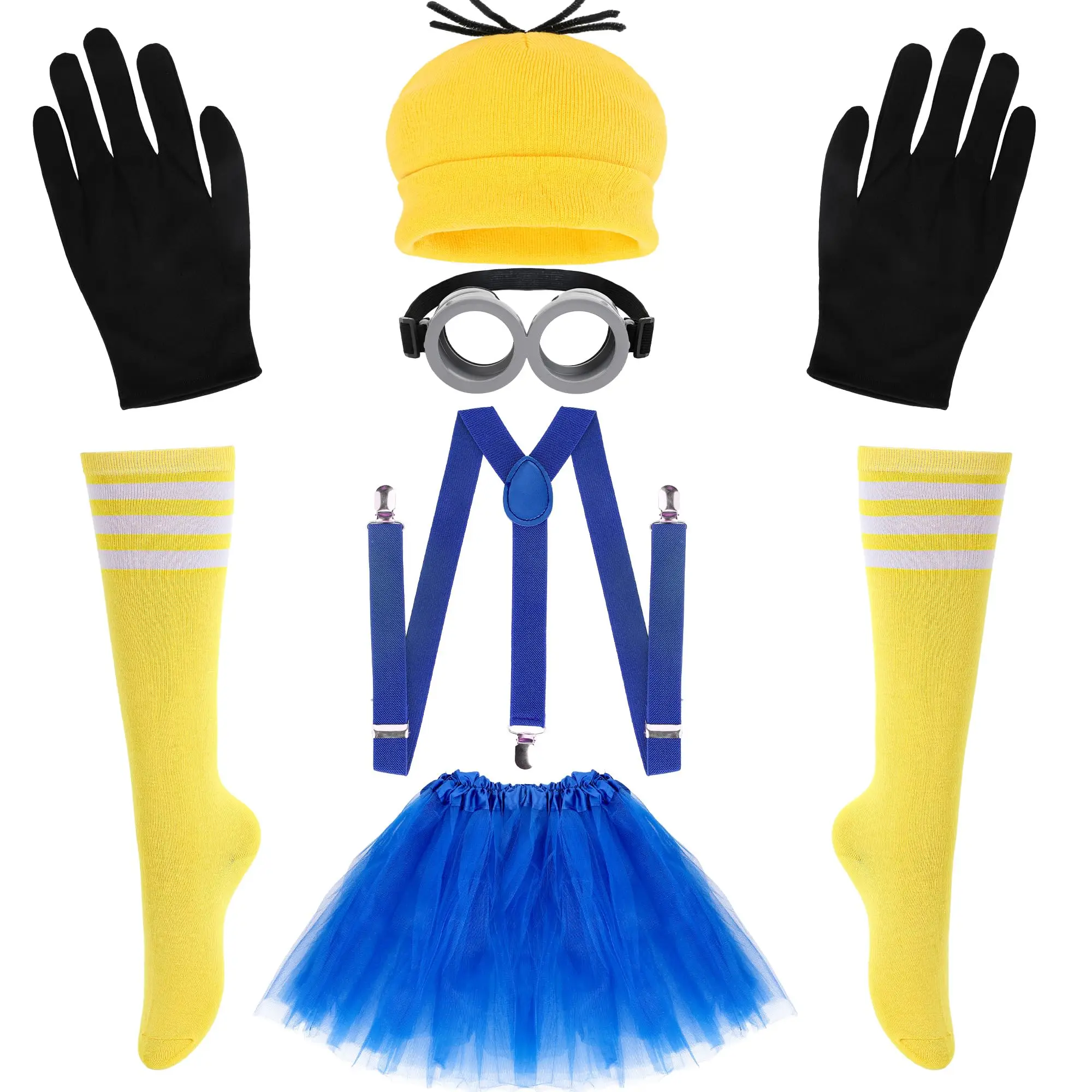 Halloween Costume Adult Yellow Beanie Hats Gloves Steampunk Goggles Glasses Skirt Suspender Socks For Girls Boys Cosplay Set
Halloween Costume Adult Yellow Beanie Hats Gloves Steampunk Goggles Glasses Skirt Suspender Socks For Girls Boys Cosplay Set