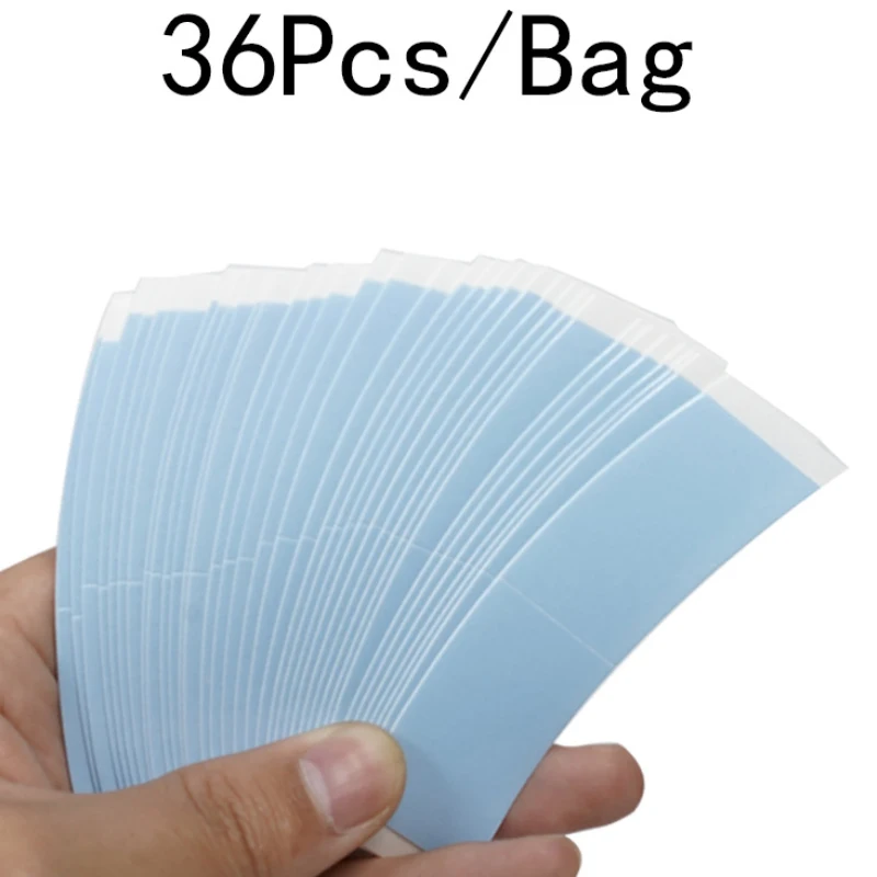 36 pieces 7.6 cm* 2.2 cm blue double side tape lace front wig tape arc double sided Tape for toupee wig adhesive
36 pieces 7.6 cm* 2.2 cm blue double side tape lace front wig tape arc double sided Tape for toupee wig adhesive