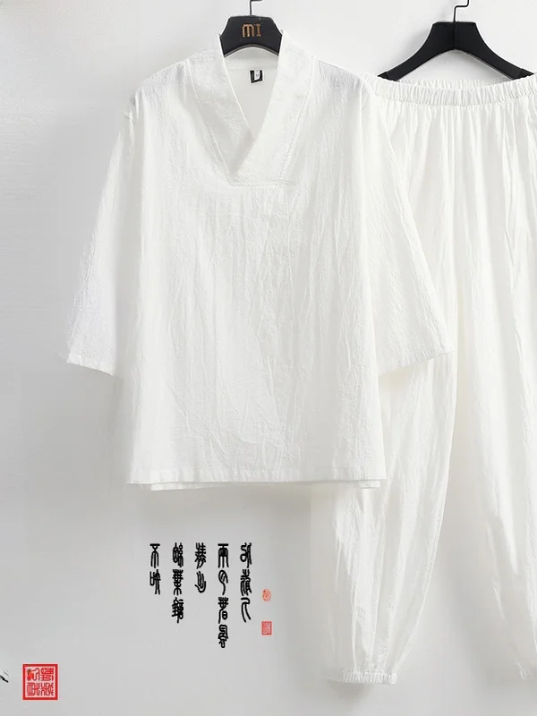 Cotton Linen Yoga Meditation Suit Seven Sleeve Hanfu Monastic Wear Unisex Summer Casual Loose Fit Spiritual Practice Clothes
Cotton Linen Yoga Meditation Suit Seven Sleeve Hanfu Monastic Wear Unisex Summer Casual Loose Fit Spiritual Practice Clothes