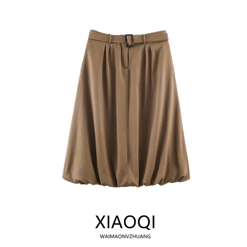 Winter 2025 High Waist Balloon Skirt Women's Fashion New Arrival with Belt City Commute Loose Fit Style European And American
Winter 2025 High Waist Balloon Skirt Women's Fashion New Arrival with Belt City Commute Loose Fit Style European And American