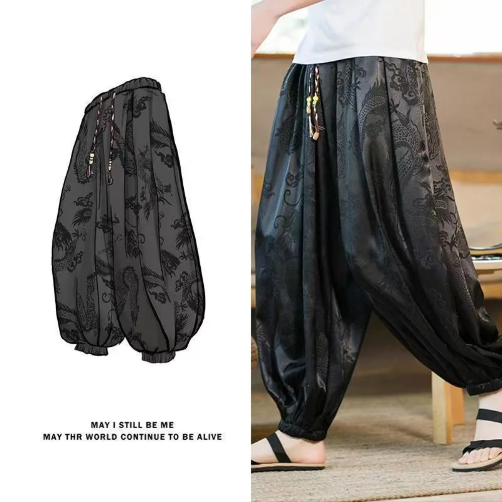 Extra Large plus fat 130.00kg Chinese style retro high street national fashion summer ice silk casual pants men's Knickerbockers
Extra Large plus fat 130.00kg Chinese style retro high street national fashion summer ice silk casual pants men's Knickerbockers