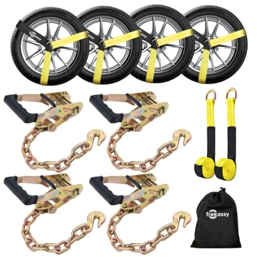 Car Tie Down Straps for Trailers with Heavy Duty Chain Anchors 6 Pack 2" x 96" Lasso Style Tire Straps 2 for Replacement 10 000
Car Tie Down Straps for Trailers with Heavy Duty Chain Anchors 6 Pack 2" x 96" Lasso Style Tire Straps 2 for Replacement 10 000