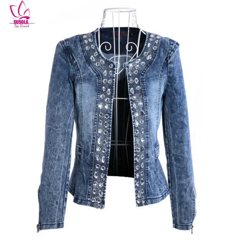 Washed Jeans Jacket Slim Light Long Sleeve Streetwear Short Style Lapel Coats Autumn Spring Women Ripped Demin Sequins Jacket
Washed Jeans Jacket Slim Light Long Sleeve Streetwear Short Style Lapel Coats Autumn Spring Women Ripped Demin Sequins Jacket